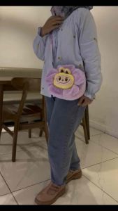 TAS SELEMPANG ANAK LABUBU VIRAL BUNGA