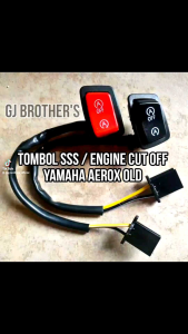 Tombol Saklar SSS Stop Start System / Engine Cut Off / Engine Stop / Idling Stop Yamaha NVX Vietnam / Aerox Old 155 Merah Hitam
