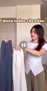 Quần ống rộng cạp chun màu hồngchất vải gió lụa mềm rũ form rộng suông cho nữ mặc mát 4 mùa NIE.WORKSHOP