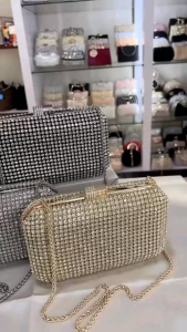Tas Pesta ROSALIND Embellished Crystal Box Clutch