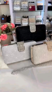 Tas Pesta CARINA Embellished Crystal Box Clutch