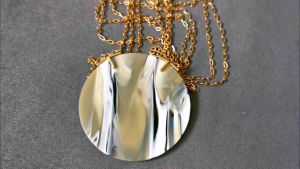 DaVee Rose gold long chain necklace with large circle pendant gold plated ecklace