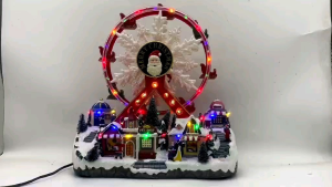 CHRISTMAS FERRIS WHEEL IN TOWN TABLETOP DISPLAY