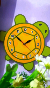 Jam Dinding Aesthetic Karakter Kura-Kura Tidak Tahu