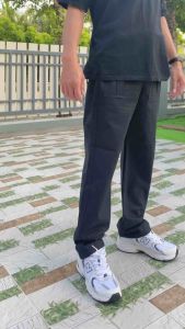 Chor กางเกงขายาวทรงวินเทจ ชายหญิงใส่ได้ มีไซส์ M L XL มีกระเป๋าหน้าหลัง เอวสม็อคทั้ง2ข้าง