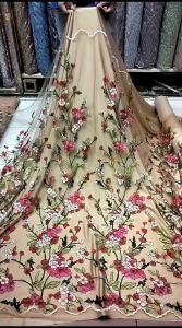 New/bahan tille bordir garden bunga bisa cod.