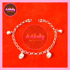 🌈AAbaby Galleries AA406 Original Baby Silver Anklet Bracelet Eye-Drum Bell & Mix Drum  (Rantai Kaki/Tangan/Gelang Bayi/Kanak)