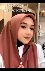 Hijab Instan Zipper Segi Empat Resleting Polycotton Premium / Kerudung Segi Empat Instan Zipper