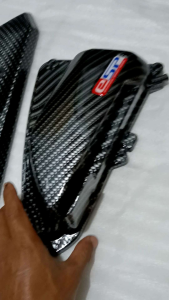 3pcs Beat New Cover Tutup Filter Carbon + Tutup Kipas Carbon + Tutup Knalpot Carbon Honda Beat Deluxe- Beat Street 2020-2023