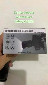 Senter Kepala Zoom Teleskopic SS986 OneLight Cahaya Putih Super Terang - Senter Zoom Laser