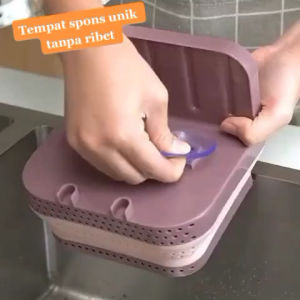 MJ88 Tempat Penyimpanan Spons Cuci Piring / Saringan /Tirisan Wastafel Model lipat / Rak Wastafel Gantungan Saringan Wastafel Kitchen Wash Basket Suction / Wadah Wastafel Foldable Saringan Wastafel Dapur Dengan Suction Cup Rak Saringan Super Murah