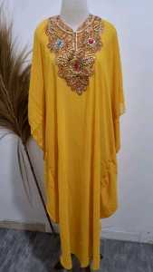 Kaftan Payet Mustard: Kaftan Nyaman untuk Berbagai Acara