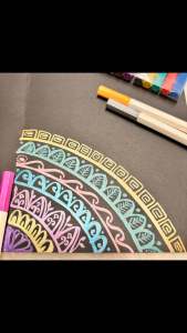 Metallic Brush Marker Pens 12 Colored Ink Art Pen non toxic -CalligraphyBrush Lettering Black Paper Rock art Card Fabric Ceramics Bujoworld