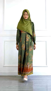 GAMIS MUSLIMAT NU BATIK MUSLIMAT NU WANITA SEMI SUTERA EKSKLUSIF FULL KARET BELAKANG JUMBO MODERN