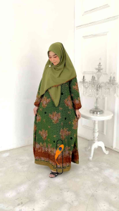 GAMIS SAJA BATIK MUSLIMAT NU SERAGAM PENGAJIAN SANWOS TANPA KARET BELAKANG JUMBO BUSUI