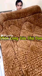 Chăn Lông Cừu Chữ Vạn Cao Cấp - Chăn Đông Đại Hàn Dầy Dặn Siêu Ấm