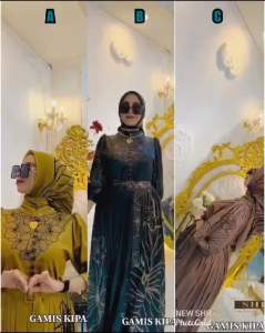GAMIS SHR MOTIF BUNGA KIPAS - Gamis Scuba Premium