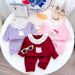 พร้อมส่งจากไทย🇹🇭 ชุดกันหนาวผ้าคอตต้อนเด็กใส่อุ่น มีไซส์80-120 ชุดเซ็ตกันหนาวเด็กผู้หญิง ชุดนอนเด็กผู้หญิง เสื้อผ้าเด็กผู้หญิง ชุดกันหนาวดีเทลลูกไม้เด็กหญิง ชุดกันหนาวเด็กราคาถูก ชุดเซ็ตใส่กันหนาวเด็ก