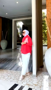 SETELAN CELANA MODE HADJU MERAH TERBARU BY MSF 100%ASLI REAL