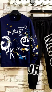 Baju Setelan Sweater Pria Anak Remaja Long IFUCAN - Set Celana Pakaian Cowok Kekinian