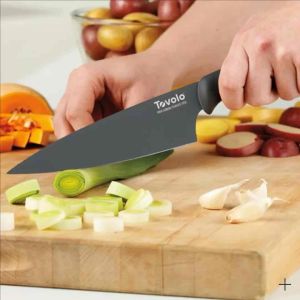 Tovolo 7-inch Blade Chef Knife with Blade Guard Charcoal