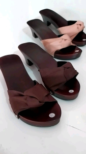 sandal wanita heels 5cm sanggul / sandal kelom geulis heels / sandal wanita mules / sandal kayu kekinian / sandal high heels