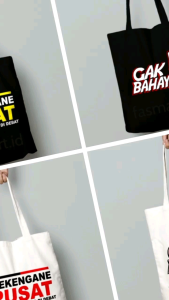 Tote Bag Kata Kata Viral: Tas Sekolah Kuliah yang Nyaman & Unik