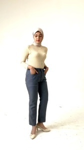 Celana Panjang Saku Kerja Wanita Bahan Woll Premium Impor Lembut Kekinian