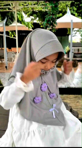 PAKET HEMAT 3 PCS JILBAB ANAK TK-SD BUNGA TIMBUL HIJAB INSTAN BERGO ANAK KERUDUNG ANAK LUCU MURAH