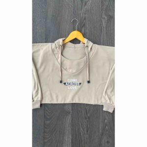 COME ACROSS LOVE Hoodie Crope Kekinian Ala Korea Crewneck Sweatshirt Sweater Hudie Kpop Wanita Oversize Hody Fashion Outfit Ootd Korean Style Sweter Hoddy Crewnek Switter Krop Cewe Krunek Perempuan Sweeter Viral Remaja Korea LD 110 PB 60 BB 45 65Kg