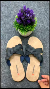 Sandal Selop Wanita Sol Karet Motif Kepang Cantik Vandorra