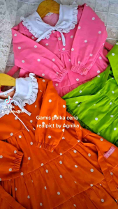 Gamis polka ceria by AGNIKA 0 bulan - 3 tahun matt katun lokal premium