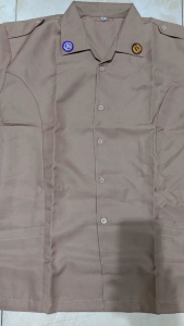 Baju Pramuka Pembina guru cewek Bahan Larici Tanpa Tali Pinggang Guru Wanita
