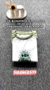 SETELAN ANAK PEREMPUAN STICH SABLON ONE SET CARGO UNTUK USIA 1-10 TAHUN