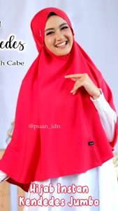 Hijab Kendedes Jumbo By Puan Jilbab Pad Dan Non Pad Antem Material Twice Duluxe Tali kanan Kiri