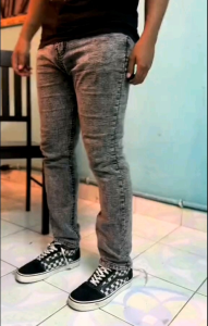 Seluar Jeans Lelaki Acid Wash Premium Quality Denim Slim Fit Jeans Kain Tebal Super Stretchable Slim Fit Jeans