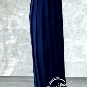 Rok Sekolah Biru Panjang Rempel Atas/Rempel Full Seragam SMP/MTS Kain High Twis