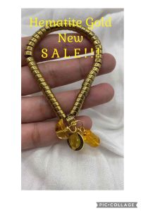 Hematite Gold Original with St.Benedict/Mantra /Money bar Lucky Charm Bracelet