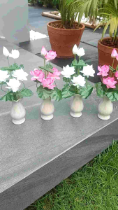 ดอกบัว กระถางบัว ทำจากผ้า ขนาดสูง 10 นิ้ว มากขึ้น รูปแบบที่มีความสวยงามสูงสุด