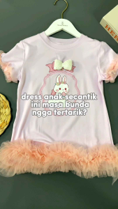 Dapper Darling Dress Gaun Kelinci Import Rok Model Gaun Lucu Anak Perempuan Baju Jalan Pita Timbul