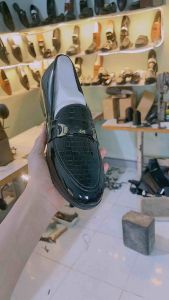 Giày lười da pu bóng vân cazo giày dự tiệc nam da sít Hàng kĩ đế khâu may chắc chắn mã G11 đặt lùi 1 size