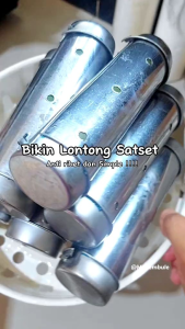 (GRATIS SEPTULA) 12PCS Cetakan lontong aluminium 4X15cm
