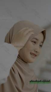 Jilbab Anak Malay Dagu Shireen Instan Oval Jersey Usia 6 - 12 Tahun