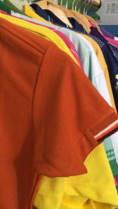 รุ่น K02 เสื้อยืด เสื้อโปโล คอปก สีส้มอิฐ แต่งปก3เส้น **สินค้าพร้อมส่ง** (มีไซส์พิเศษ2XLช-4XLช)