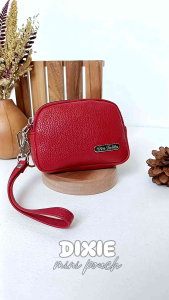Biru Tsabita Dompet kulit wanita Dixie dompet mini pouch