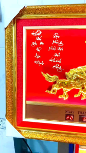 Tranh đồng hồ lịch vạn niên mẫu Mã Đáo Thành Công có đèn led kích thước 50 ×100cm