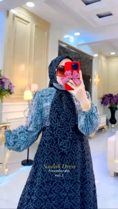 set gamis terbaru terviral kekinian 2023 edisi Saidah dress produksi Amore by ruby