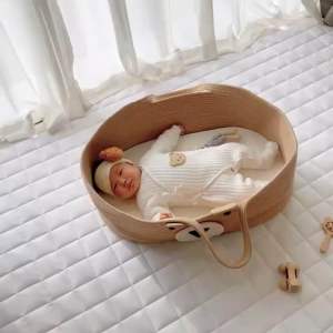 Cotton Rope Sleeping Moses Basket Bassinet Crib for Newborn Baby