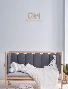 C&H Premium Baby Crib Bumper | 45cm Height Thick Cotton Playpen & Cot Protector | Safety Padding |