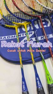 RAKET BADMINTON MURAH KOMPLIT 12 KOK + 2 RAKET + 2 GRIB + 1 TAS